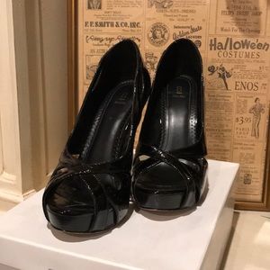 Bakers Black Shiny Heels
